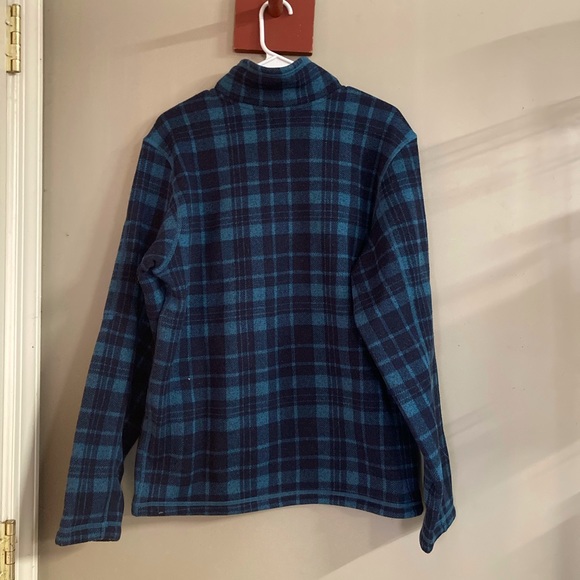 The North Face Blue Plaid Quarter Zip Jacket/Sweater Men's M - Picture 6 of 10